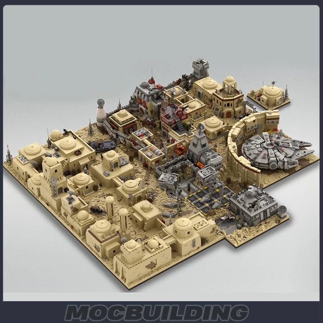 MOC Space Wars Star Movie Tatooine Mos Eisley Spaceport Street View Building Model Large Scale UCS Puzzle Bricks Toys Gifts Ulti 4