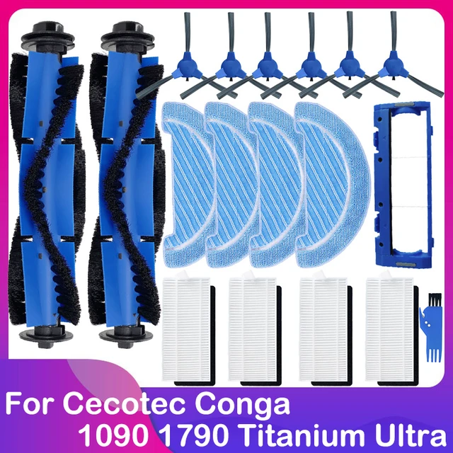 For Cecotec Conga 1090 1790 Titanium Ultra Robot Vacuum Replacement Spare  Parts Accessories Main Side Brush Hepa Filter Mop Rag - AliExpress