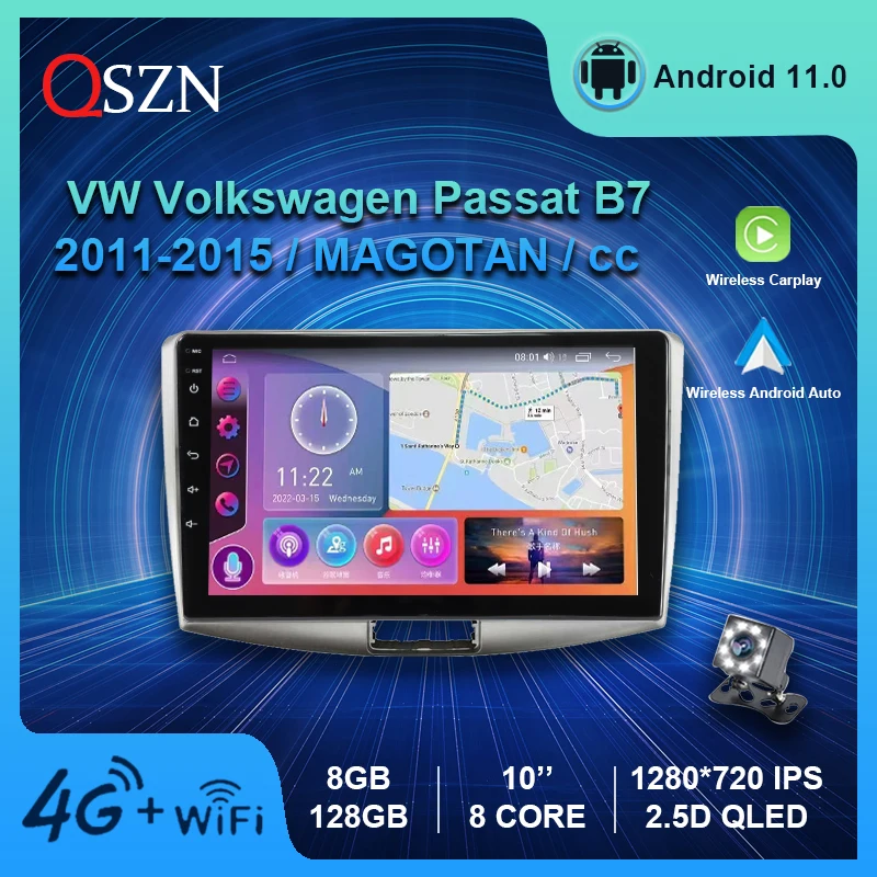 

QSZN QLED Car radio For Volkswagen VW Magotan Passat CC B6 B7 2012-2015 Video Multimedia GPS Player 4G Navigation Carplay Auto