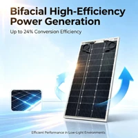 Panneau solaire 120 W 18V, panneau solaire bifacial monocristallin double face, 120 watts, 12 volts, pour batteries 12 V, caravane, camping-car, bateau, yacht, système solaire marin, balcon 5