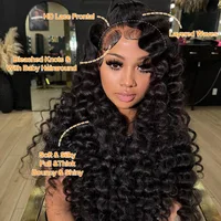 Perruques Lace Front 13x6 en cheveux humains, densité 250, ondulation Loose Deep Wave, 38 40 pouces, ondulation Water Wave bouclée, HD, Perruque Lace Frontal 13x4, brésilienne noire 3