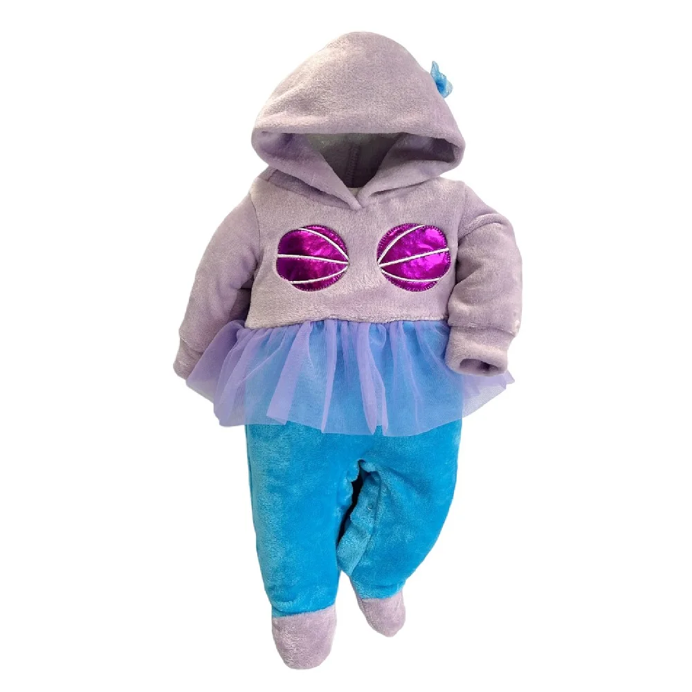 Mameluco para Bebé con gorro bordado Baby Kisses Sirenita