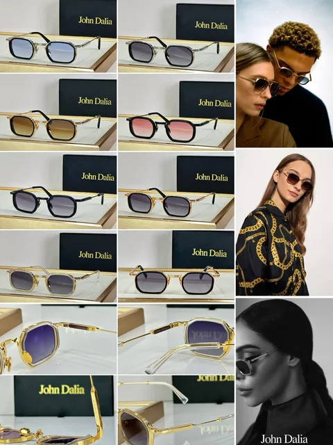 Lunettes de soleil JOHN DALIA JD JEAN à monture en alliage, unisexe, de luxe, protection UV400, polarisées, classiques, pour affaires et loisirs, avec étui 1