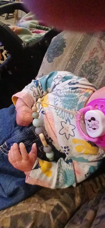 Personalized Wooden Baby Pacifier Chain - Silicone Beads, Dummy Holder, and Teether photo review