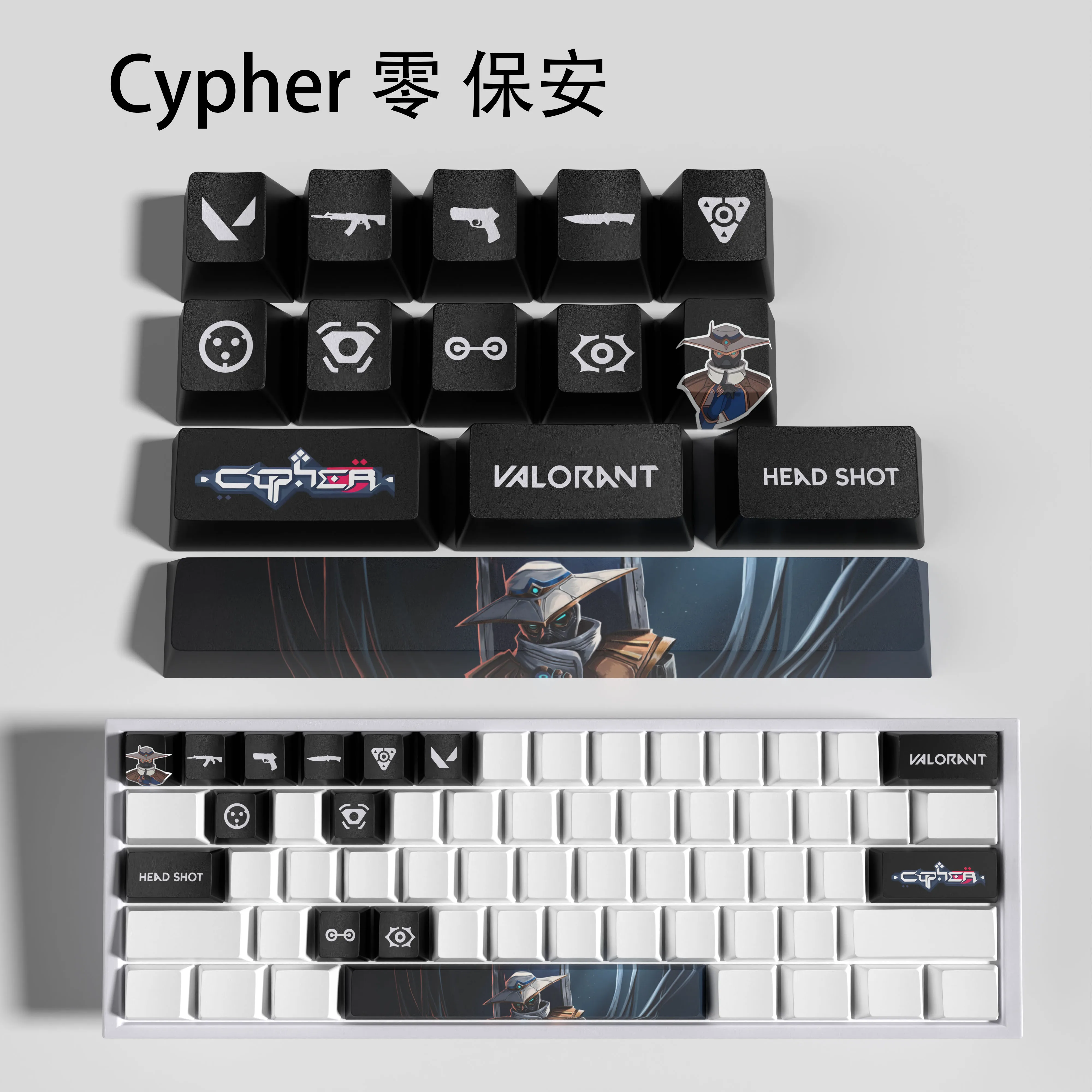 Dye Sub Keycaps para Cifra Keycaps Valorant Perfil Oem 14 Teclas Mini Grupo Pbt Novo Design