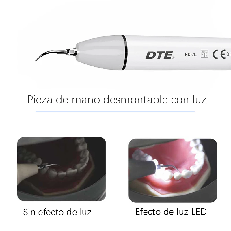 Raspador Ultrasónico Woodpecker DTE D7 Con Pieza De Mano Desmontable, 8