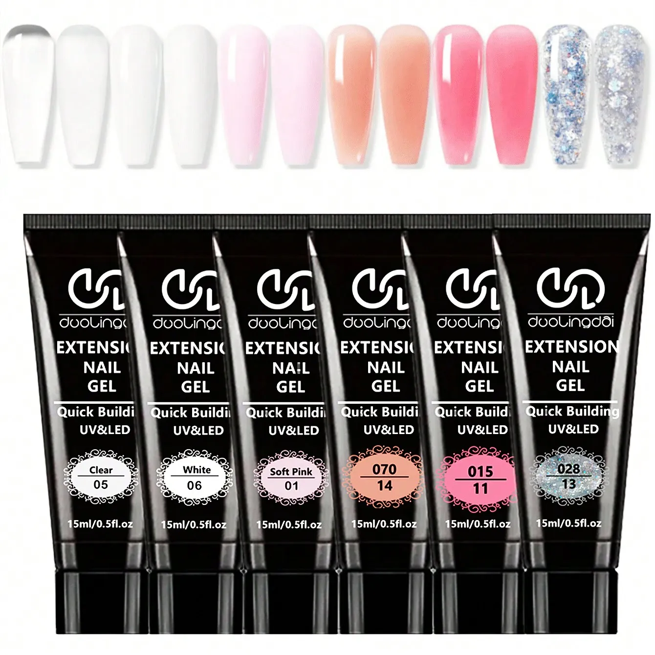 6 Colors Poly Extension Gel Nail Kit