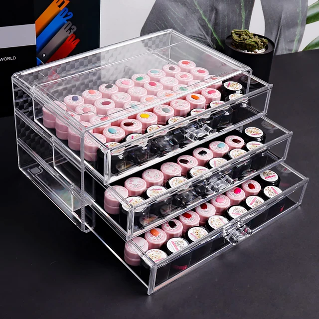 16 Grids Acrylic Makeup Organizer Storage Box Lipstick Nail Polish Display  Stand Holder Transparent Cosmetics Shelf Organizer - AliExpress