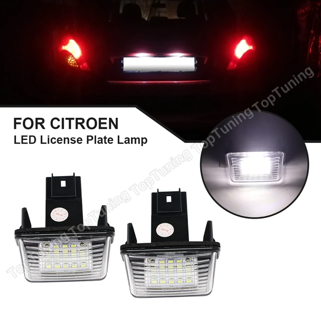 Eclairage de plaque d'immatriculation à Leds Citroën C3/C5