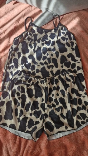 Leopard Print Cami & Shorts Set - Breathable Summer Sleepwear photo review