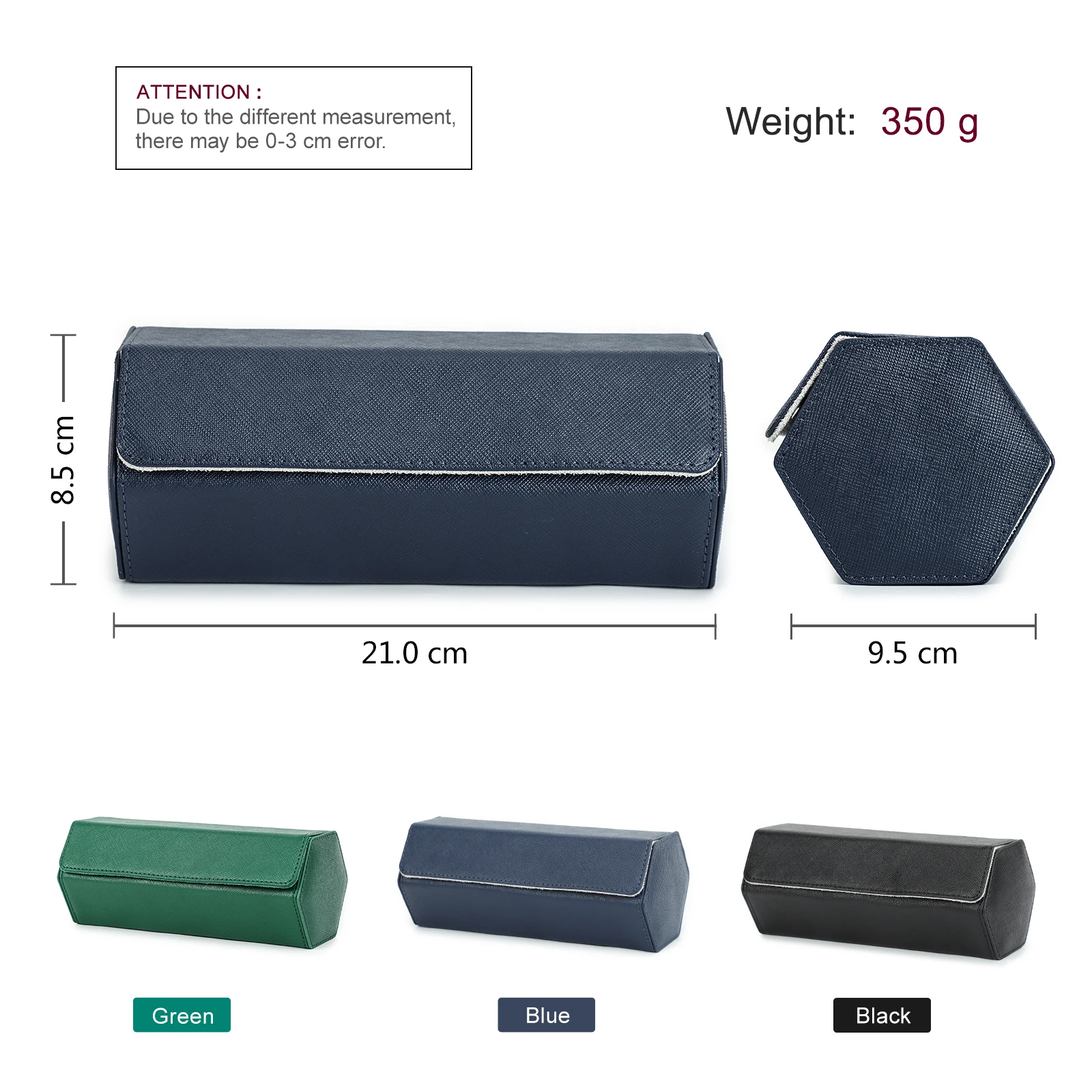 Luxury Genuine Leather Watch Roll Watch Storage Box Travel Watch Case Gift Box Green Watch Pouch