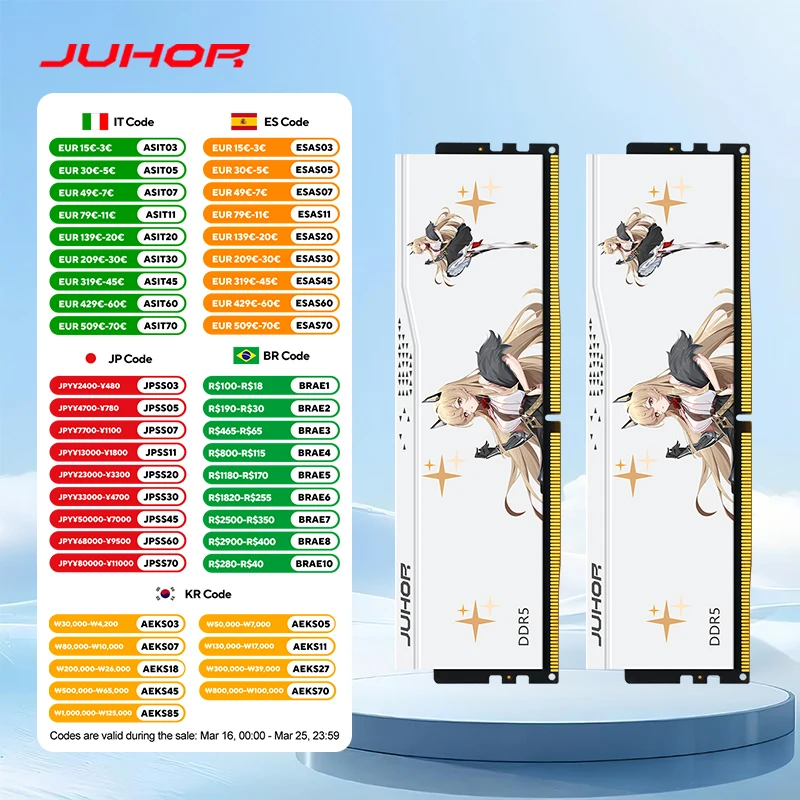 JUHOR DDR5 RAM 32GB (2x16GB) 6000MHz 6800MHz 7200MHz (Intel JUHOR DDR5 RAM 32GB (2x16GB) 6000MHz 6800MHz 7200MHz (Intel