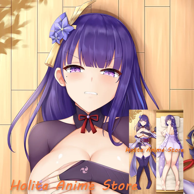 

Dakimakura Raiden Shogun Anime Genshin Impact Double sided Print Life-size Body Pillow Cover Gift