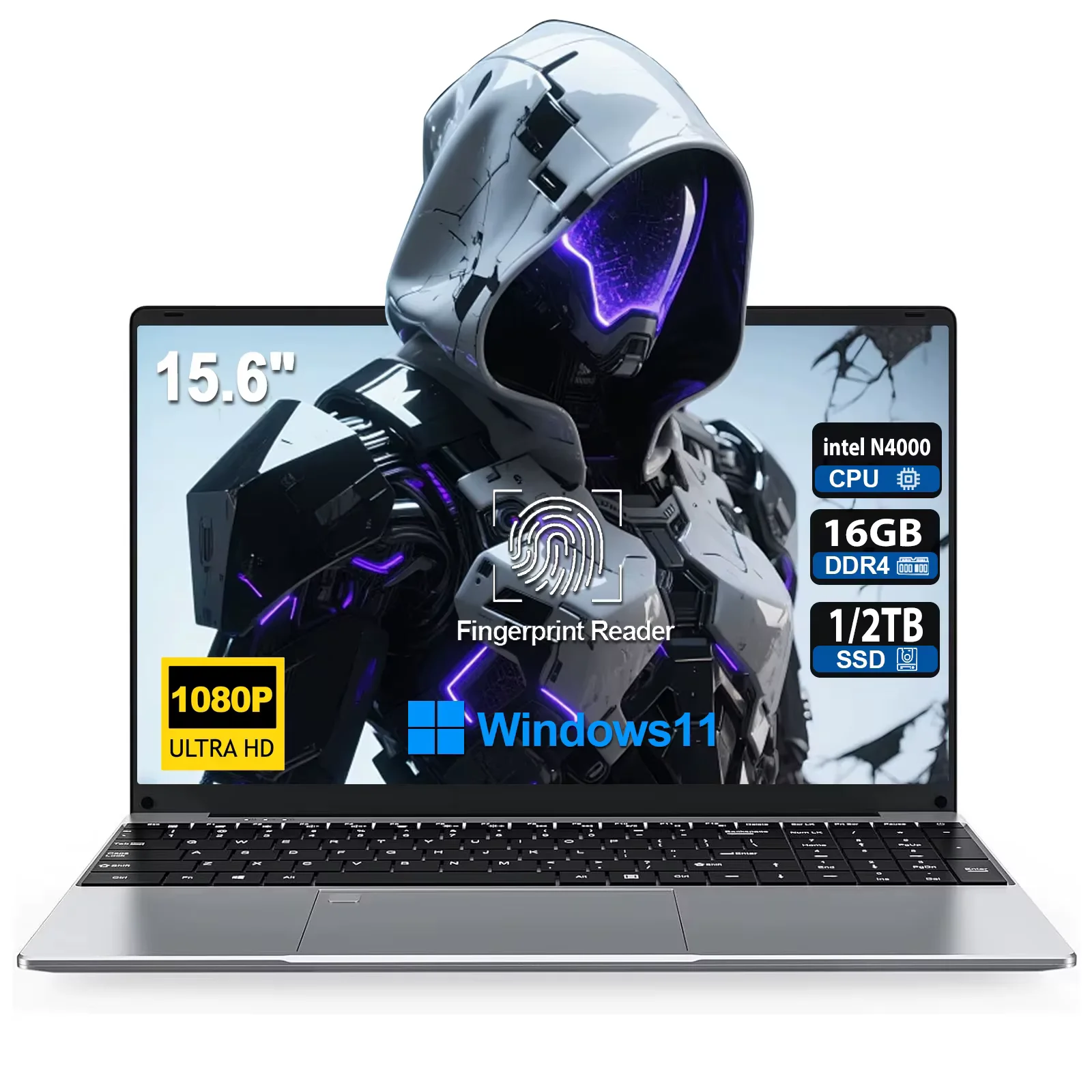 Portátiles con Windows 11 de 15.6 Pulgadas, Computadora con Intel CORE i3 5005, 16 GB de RAM, SSD de 1/2 TB, Computadora Portátil para Juegos, Desbloqueo por Huella Dactilar
