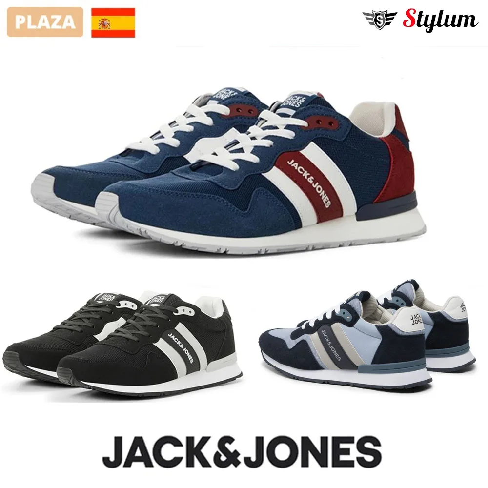 Jack & Jones Zapatillas playeros sneakers en color Azul ,negro muy y cómodos Logo de la Marca Moda Casual Informal - Envíos desde España - AliExpress Mobile