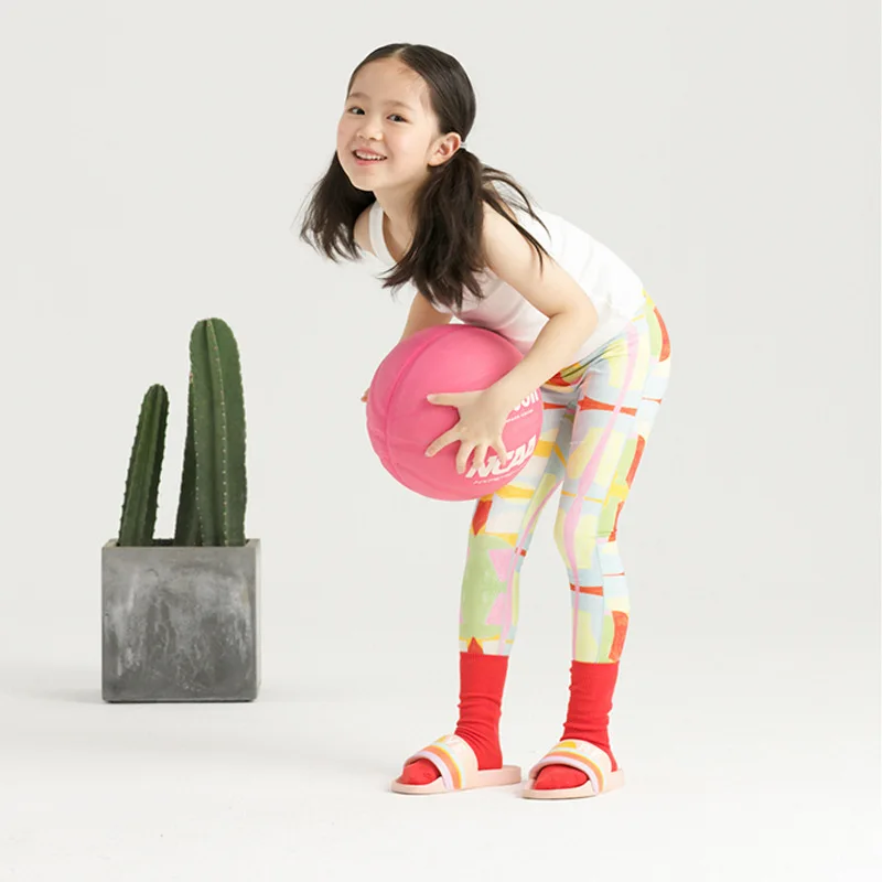 

Youth Girl's Athletic Dance Leggings Compression Pants Running Active Yoga Tights Colorful Printed Sports Legging