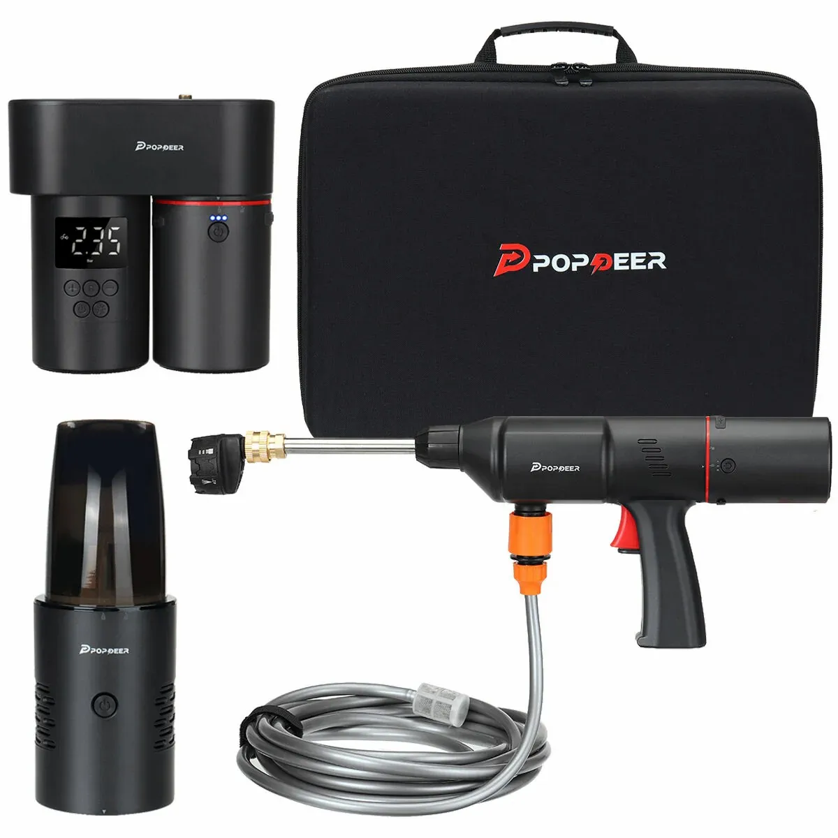 POPDEER PD-E Pro 4w1 Bezprzewodowa Myjka / Odkurzacz / Pompka / Ładowarka z EU za $47.48 / ~179zł