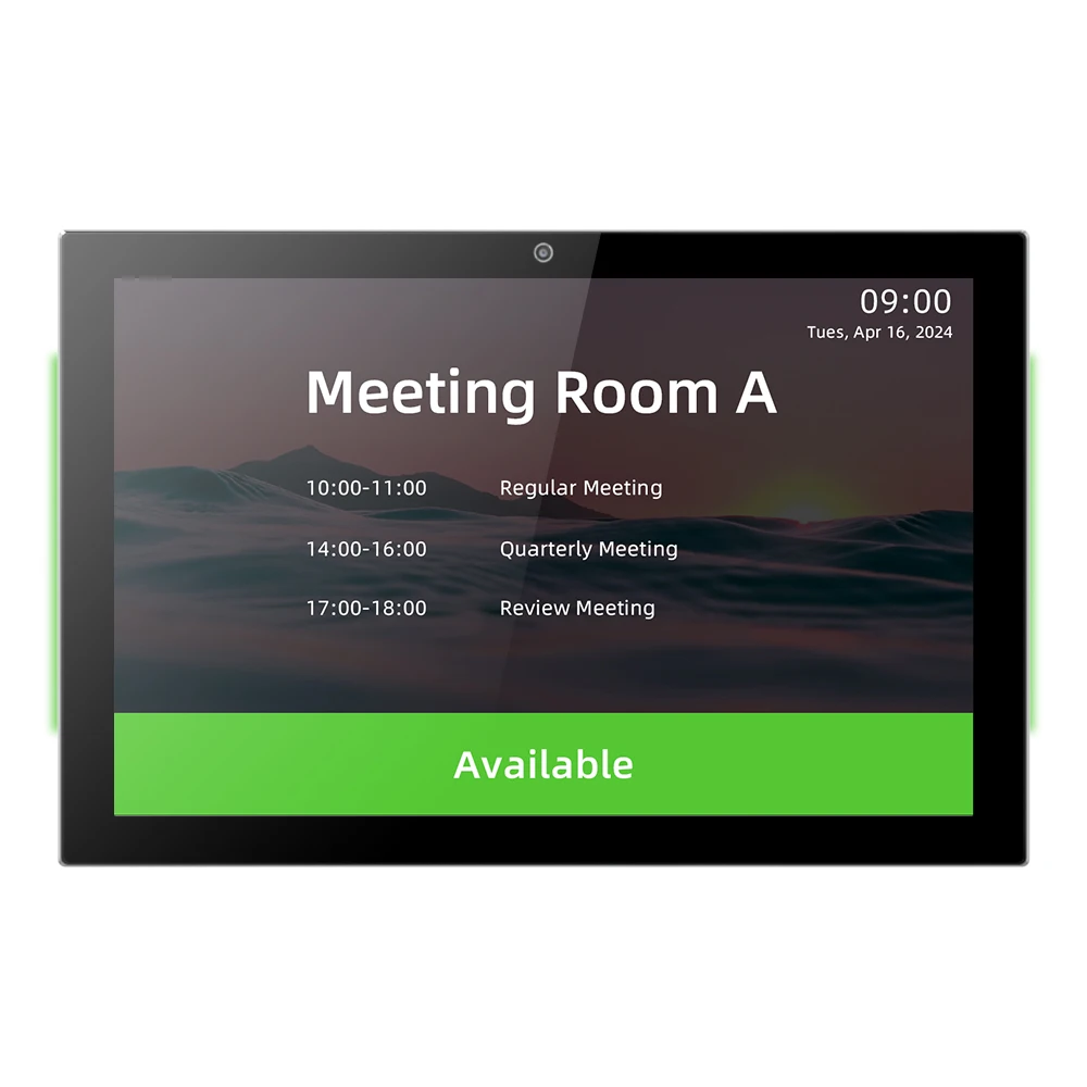 Wall Mount 10.1 Inch Meeting Room Tablet PoE Android Scheduling Panel with LED Lights Touch Screen Conference Panel
