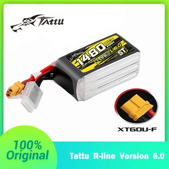 Tattu R-Line Version 6.0 1480mAh 160C 6S 22.2V ST/SQ Lipo Battery For RC Helicopter Quadcopter FPV Racing Drone with XT60 Plug 1