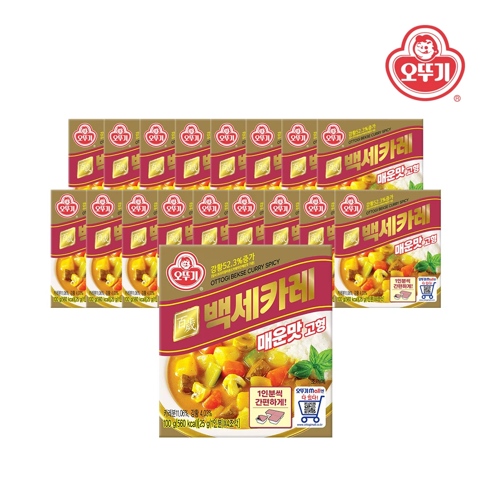 오뚜기 백세카레 고형 매운맛 100g x 18개(1박스)