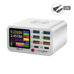 Enhanced Wireless Fast Charging Station with Short Circuit Repair Function and 8 - Port Capability (US Plug)