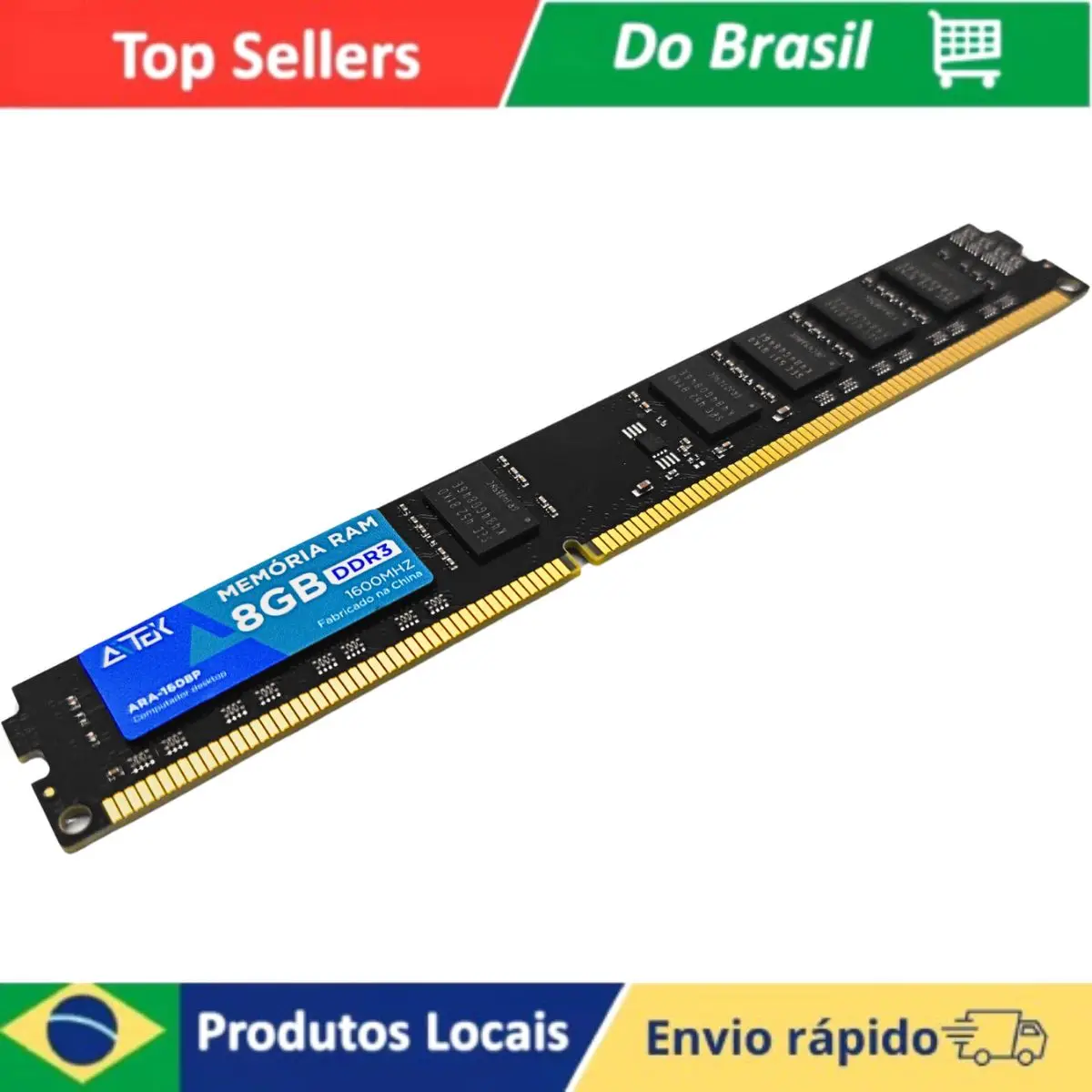 RAM Memory For Computer 8GB DDR3 1600MHZ Aitek ARA-1608P