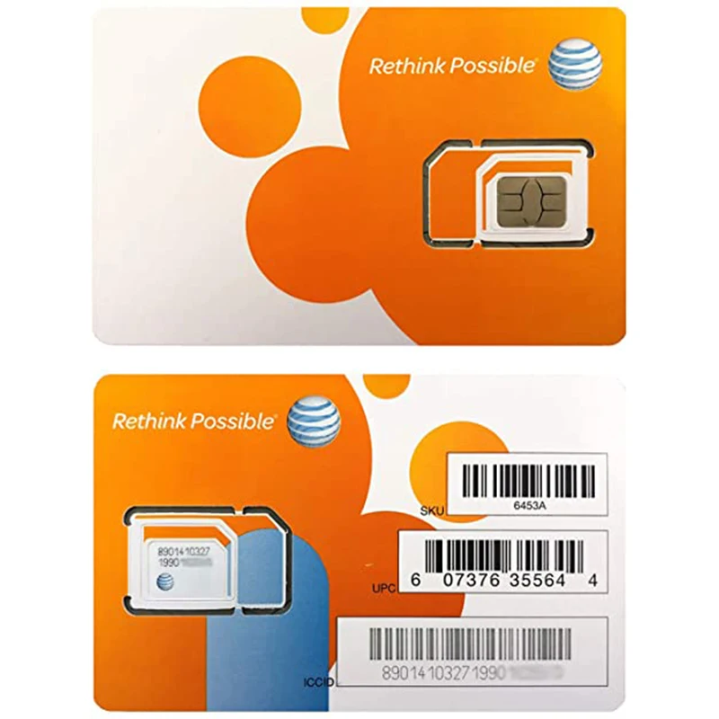 At&t Sim Card Compatible With Prepaid (gophone) And Postpaid At&t Cellular Service (universal