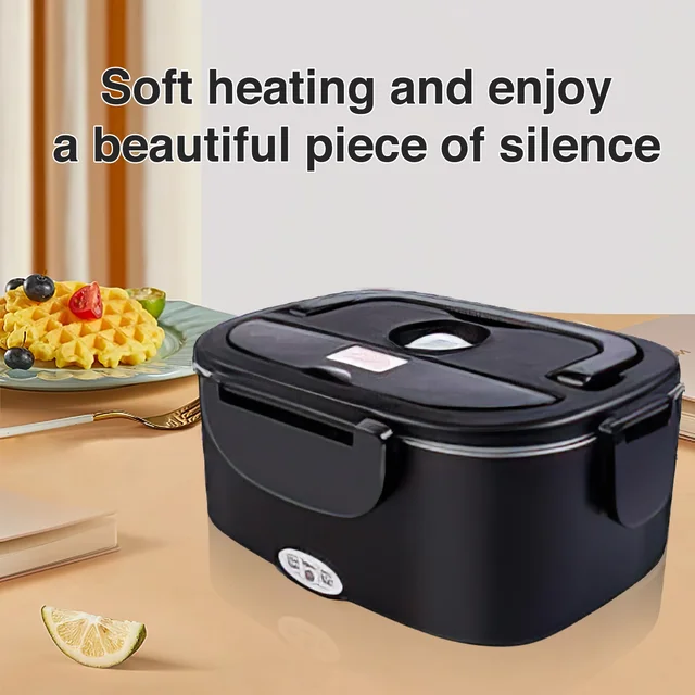 ​Boîte à Déjeuner Électrique Chauffante 2-en-1 – Gamelle Bento Portable en Acier Inoxydable (1.5L - 60W / XXL 2.5L - 90W) – 12V/24V/220V pour Voiture, Camion et Bureau 6
