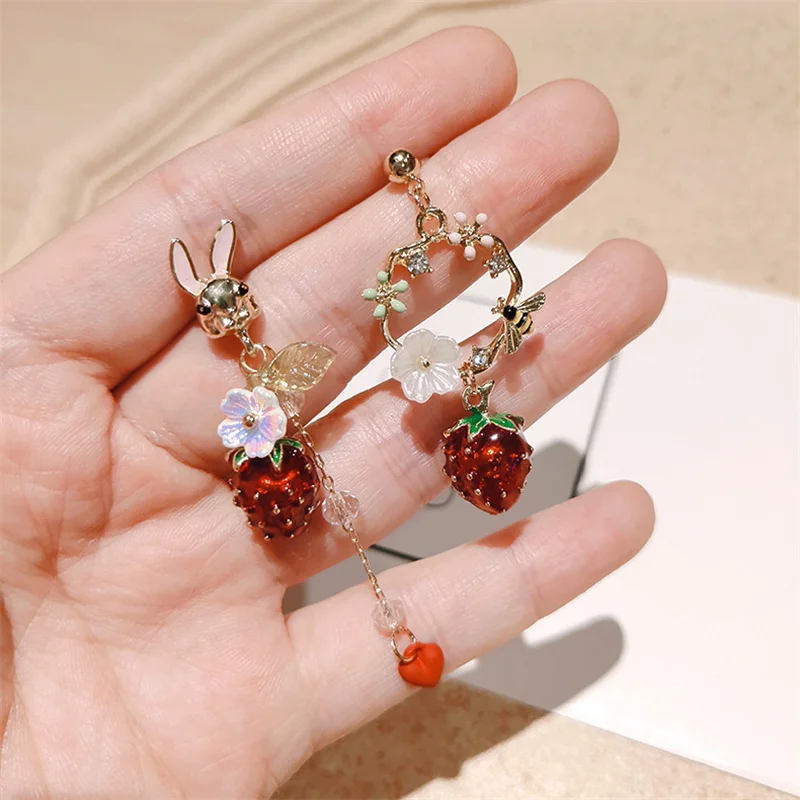 Boucles D'oreilles Pendantes Vertes Faites Main, Rondes Dépareillées Avec Kanji Japonais