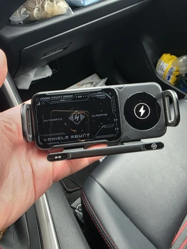 Wireless Charging Phone Holder – 90° Rotating Car Mount, Universal