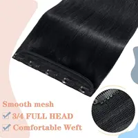 100% Clips brésiliens en une seule pièce Extension de cheveux naturel droit Remy cheveux humains Invisible sans couture pince en droite une seule pièce 3