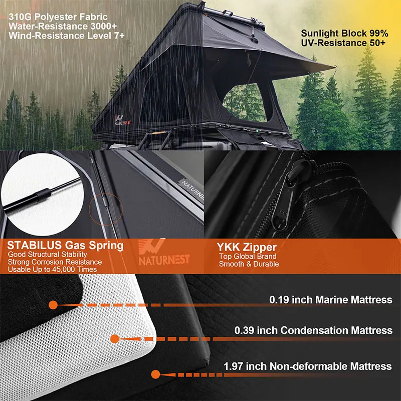 Naturnest Aluminum Pop Up Rooftop Tent 4