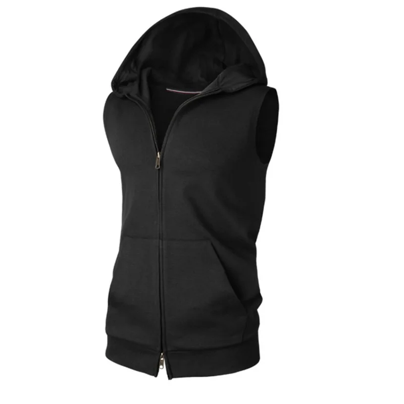 2023 Men s Top Hooded Open Zipper Sweater Sleeveless Fashion Sports 2023-men-s-top-hooded-open-zipper-sweater-sleeveless-fashion-sports