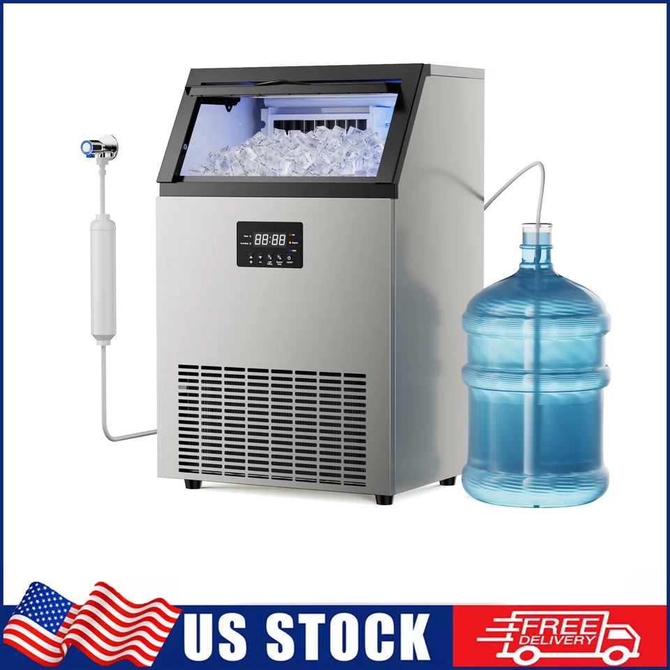 Stainless Steel Freestanding Ice Maker Machine for Home