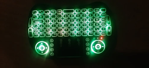 i8 Wireless Air Mouse Keyboard with Multicolor Backlight photo review