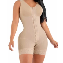  Fajas Colombian Women's Shapewear Slimming Skims Butt Lifter Full Body Shaper Bbl Tummy Control Bodysuit Crotch Ziper Design XS 
