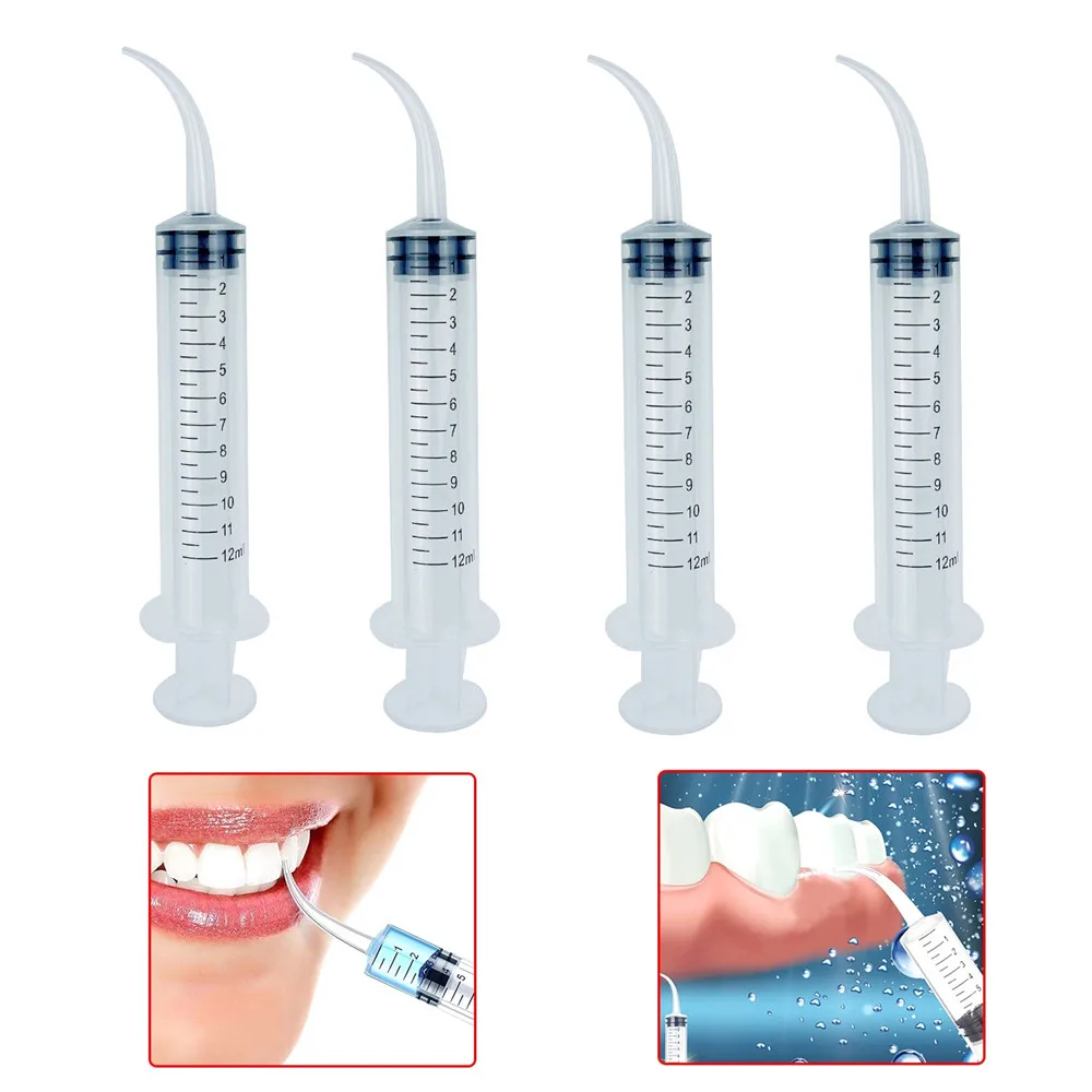 Dental Irrigation Syringe With Curved Tip 12ml Disposable Dental