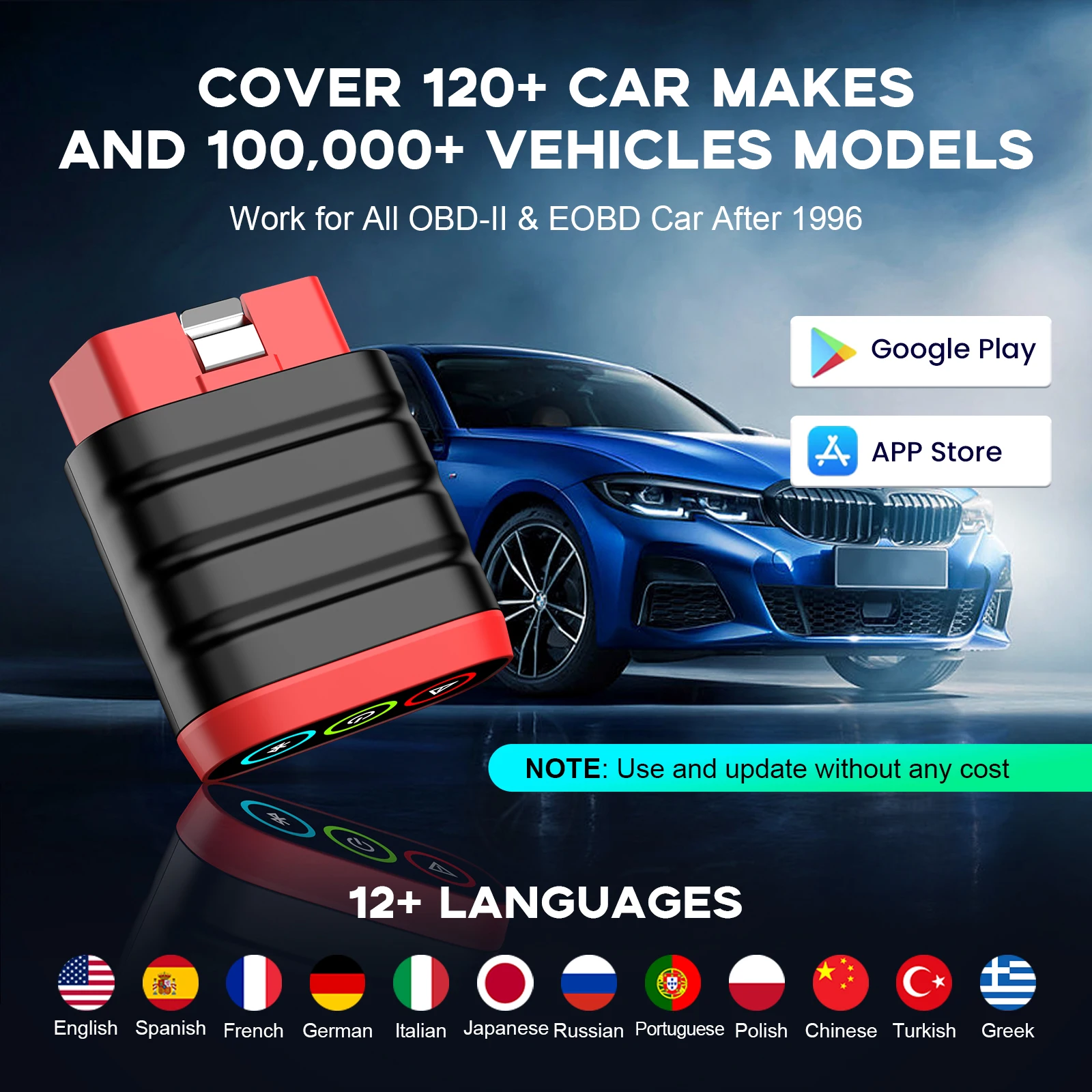 THINKCAR THINKDIAG Mini Car Diagnostic Tool OBD2 Bluetooth Scanner tools All Cars Full System Diagnose Lifetime Free code reader 4