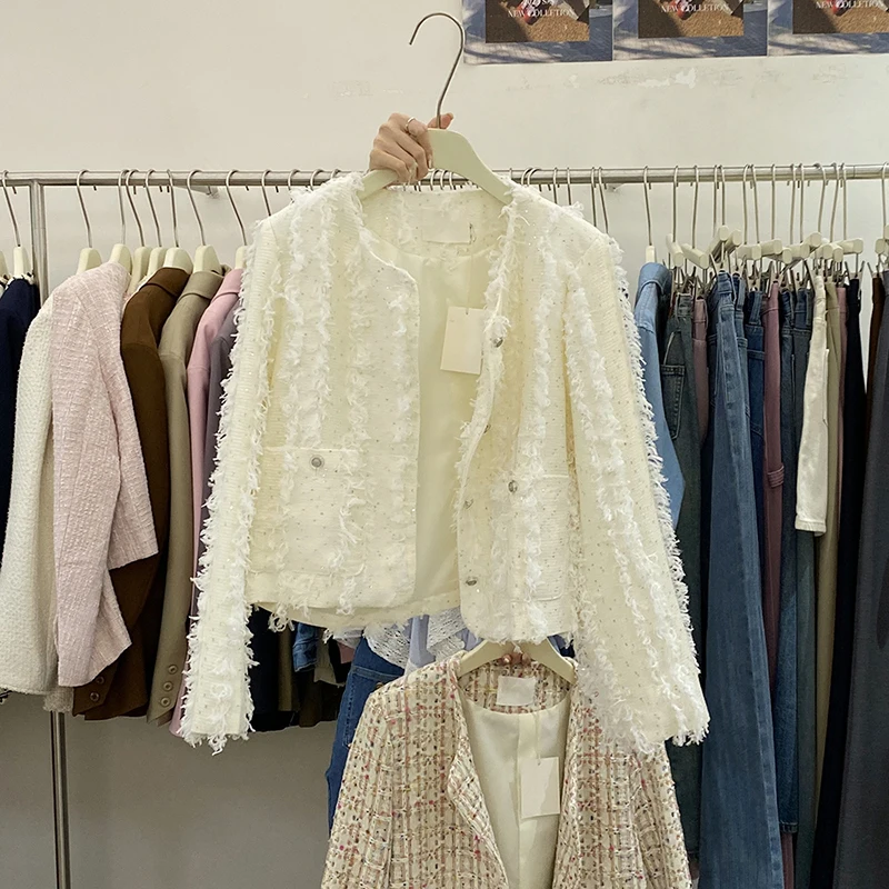 

Female Spring Autumn High Quality Jackets Women 2023 New French Retro Tweed Coat Casacos Chaqueta Mujer