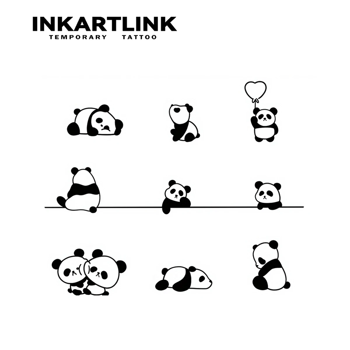 JUSTFOX Temporäre Tattoos – Bär, Panda, Fuchs Design, Wasserfest & Einfach Anzuwenden