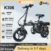 DEEPOWER Elektrische Fiets K306 Mini Opvouwbare Elektrische Fiets 400W 48V 30AH Lithiumbatterij 20MPH Stad Commuter ebike