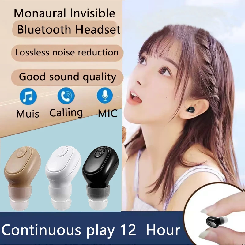 Invisible Bluetooth Earphones, In-ear Wireless Mini Bluetooth Speakers, Invisible Game Sports Physical Noise Reduction Single Ea - Image 5