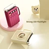 Mini Power Bank 20000mAh Cute Pet Cartoon LED Light Powerbank Built in 4 Cable Portable Charger External Battery Pack Power Bank 3