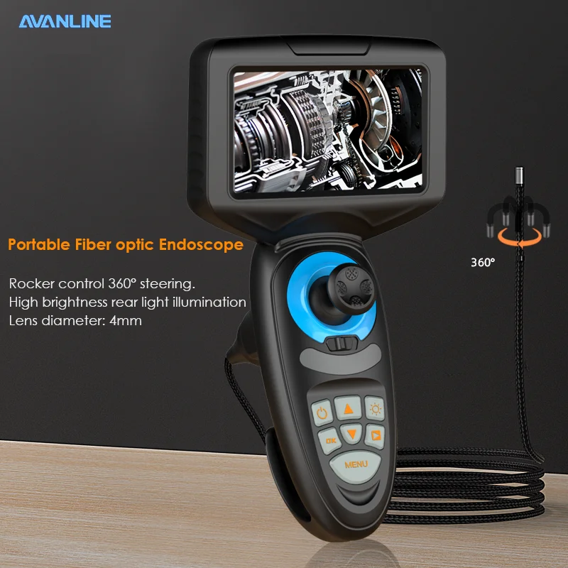 0.4mm Borescope Inspection Camera Hd Fiber Optic 360° Rotating Probe
