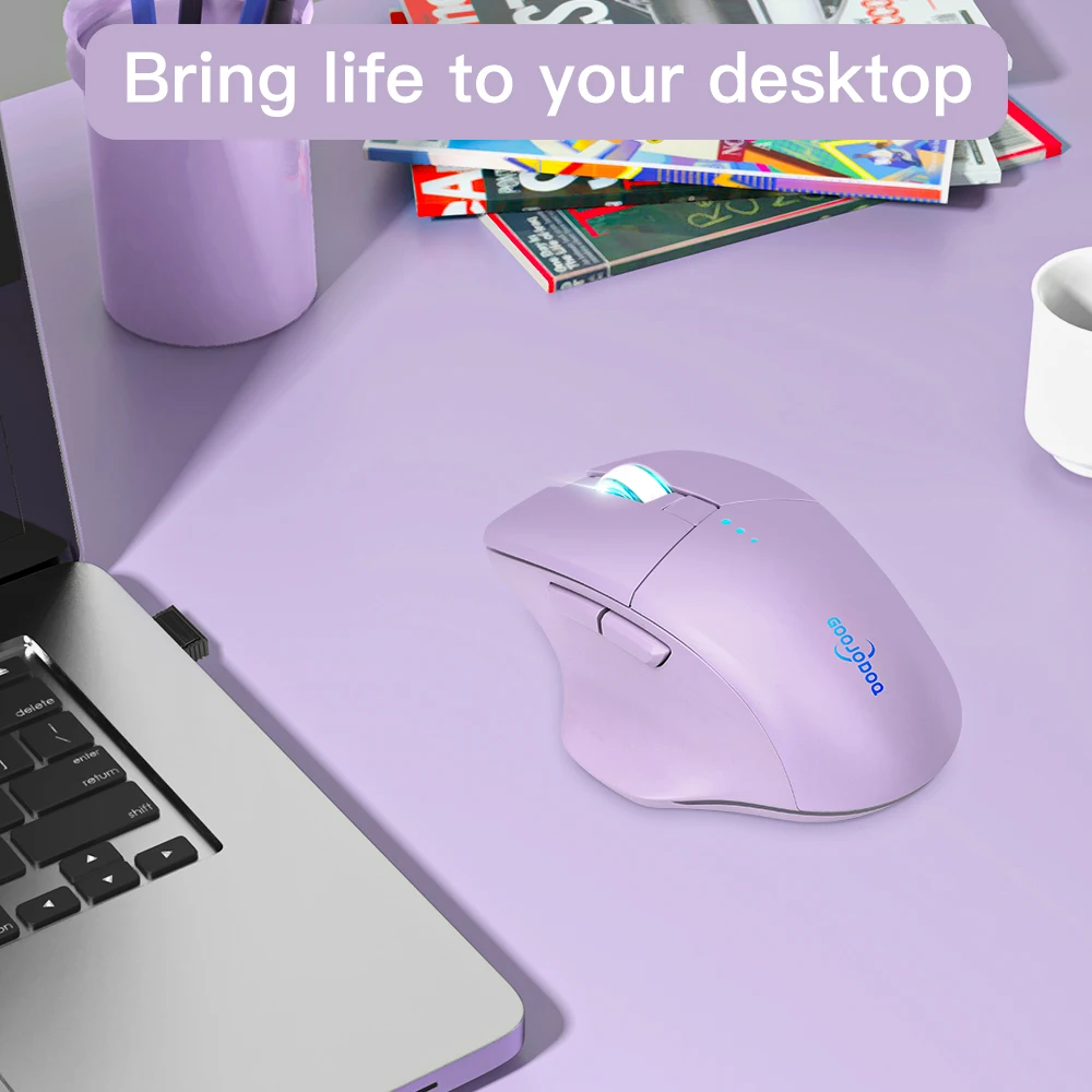 rato sem fio bluetooth mouse gamer dpi sensor óptico botões mute para macbook tablet computador portátil gaming mouse