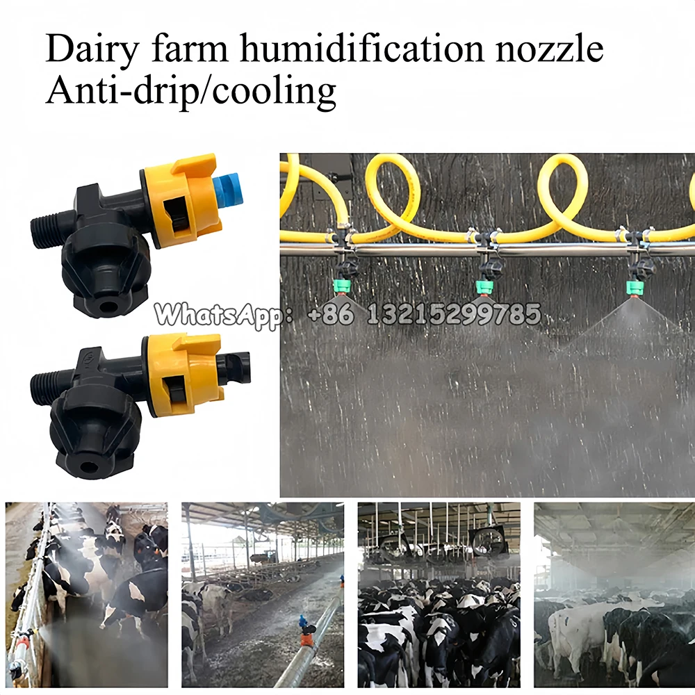 Nozzle for dairy farms 180°/360° nozzle cooling system cleaning 1/4" PP drip-proof quick connection livestock farm spray 6