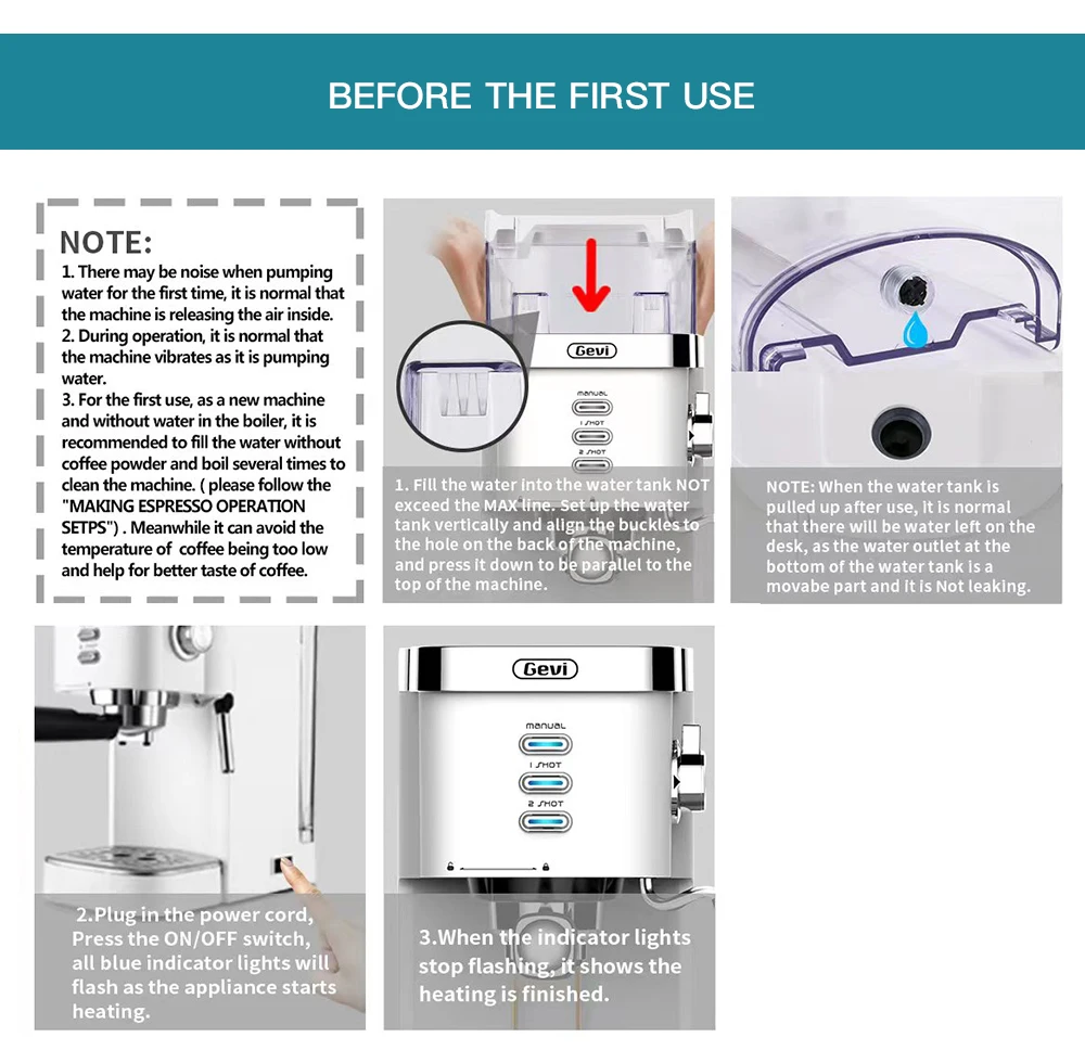 Gevi Espresso Machines 20 Bar Fast Heating Automatic with Foaming Milk