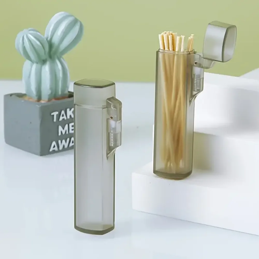 Portable mini plastic toothpick box, cotton pick dispenser, travel toothpick container, easy to put in pocket, outdoor travel, c