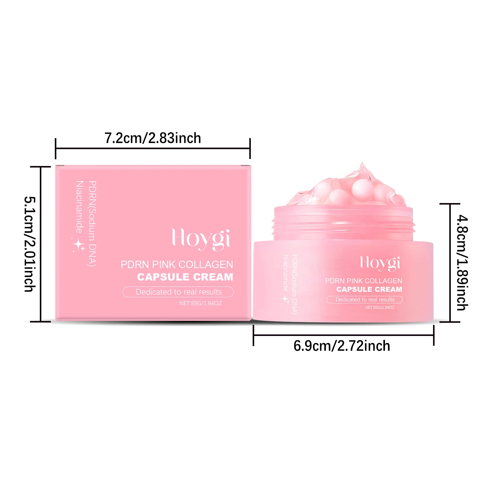 Hoygi Pink Capsule Face Cream Lasting Moisturizing Relief Skin Discomfort Smoothing Soothing Redness Glowing Facial Cream