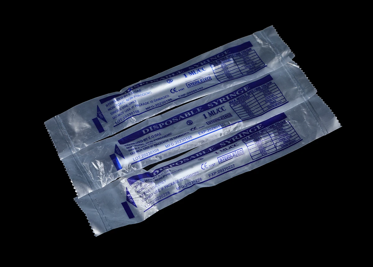 1ml Syringes + 30G 4MM Injection Needles Drawing Needles Injection Tool Sharp Pointed Needles Disposable Needle for meso